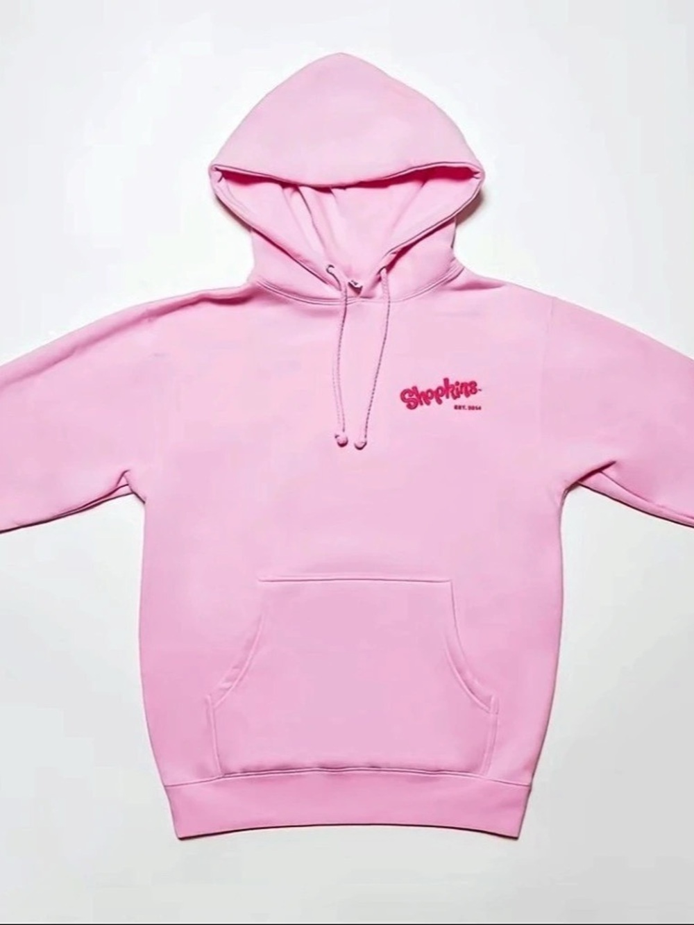 2026 Shopkins Pink Hoodie with Iron-On Patches NWT